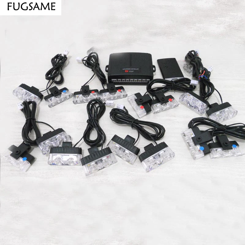 

FUGSAME 16 X 2LED 96W High Power Car Warning Light Strobe Flash Light Lamp,Warning Lights