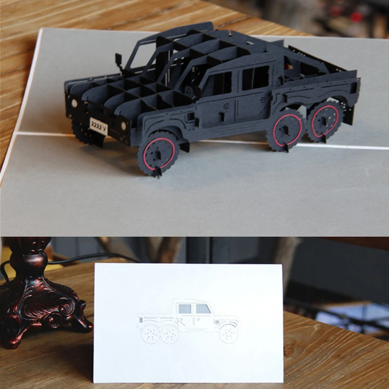  Pop Up 3D Car Greeting Cards Christmas Birthday Valentine Invitation apr14_35 - 32805336539