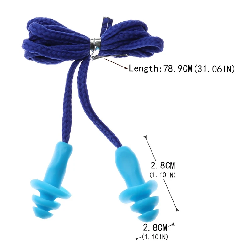 Новая Водонепроницаемая из мягкого силикона беруши на шнурке Путешествия сна шумоизоляция наушники с шумоподавлением затычки ушные для плавания наушник