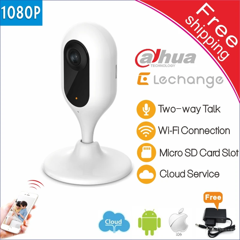 Бесплатная доставка Dahua Wifi ip-камера Lechange 2MP Беспроводная HD Full 1080P Облачное