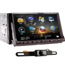 Rear Camera+GPS Map Double 2 din In-dash Car Radio Stereo GPS Navigation 7″ HD Car DVD CD MP3 Video Player PC ipod+TV+Bluetooth