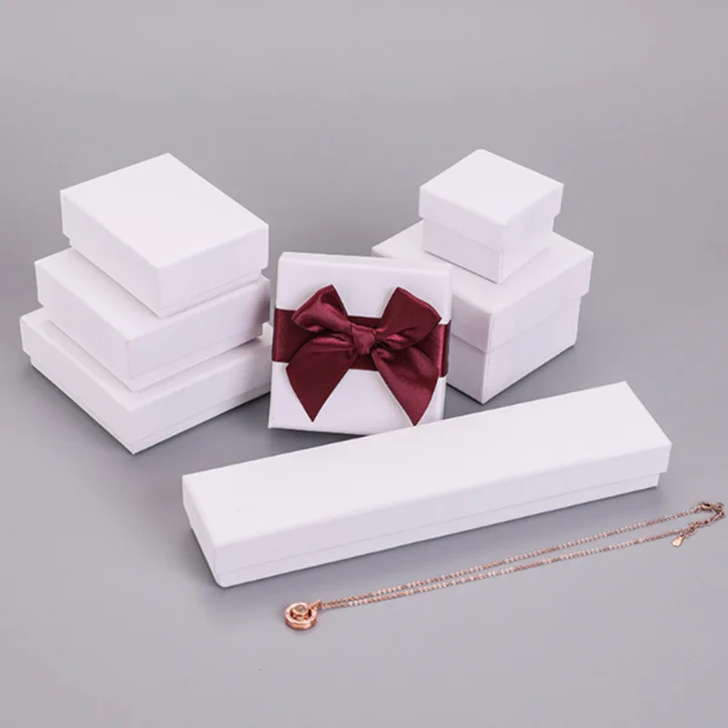 Горячая 5 шт. многоразмерная точечная белая шкатулка для ювелирных изделий ожерелье& серьги& кольцо коробка бумажные подарочные коробки для ювелирных изделий упаковка