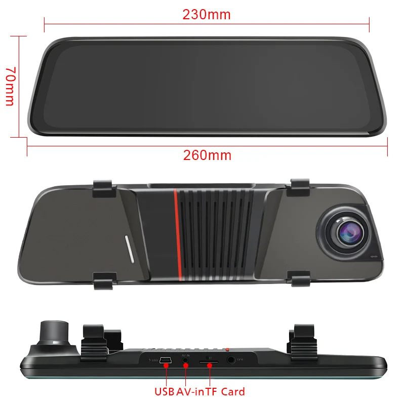 Junsun 2019 Новый Назад камера 1080 P dvr автомобиля двойной объектив регистраторы 10