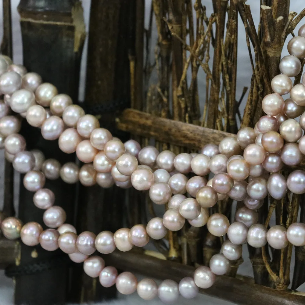 

fashion hot sale freshwater natural cultured pearl beads round 7-8mmwomen top quality jewelry making 15inch B1368
