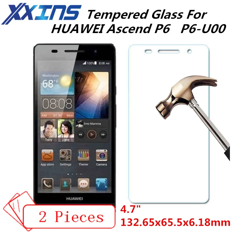 2 шт. закаленное стекло для HUAWEI Ascend P6 P6-U00 защитная пленка 4 7 дюйма тонкий чехол