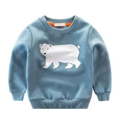 Детский свитер Осень Детский свитер новорожденный длинный рукав флис мультфильм животное узор Детский свитер рубашка детская одежда