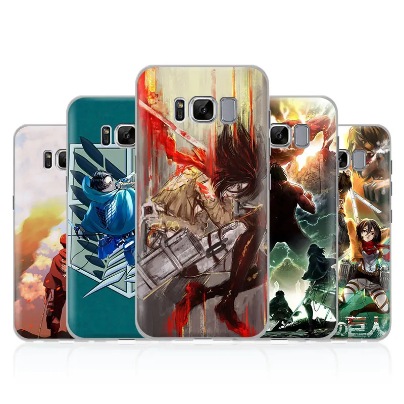 

Attack on Titan Eren Mikasa Levi Phone Case Shell For Samsung Galaxy S4 S5 S6 S7 Edge S8 S9 Plus Note 8 5 A5 A7 J5 2016 J7 2017