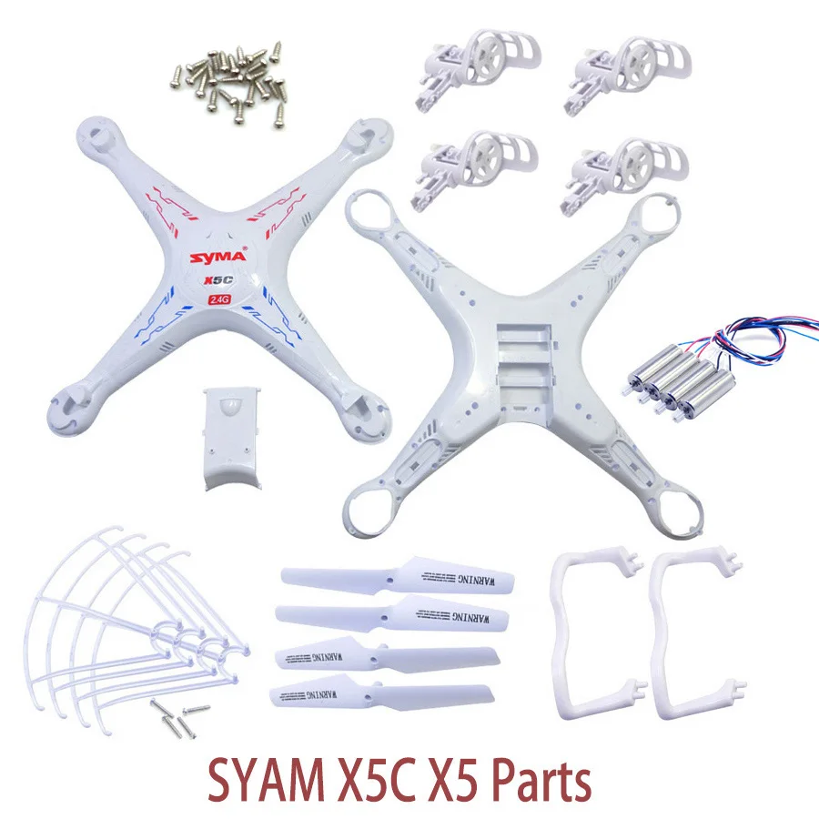 SYMA X5C X5 Spare Parts Shell Motor Propeller Main Blade Landing Gear Kit Protection Ring Frame Remote Control Drone Accessories SYMA X5C X5 Spare Parts Shell Motor Propeller Main Blade Landing Gear Kit Protection Ring Frame Remote Control Drone Accessories
