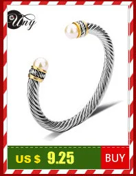 UNY браслет Модный дизайнерский Вдохновленный уникальный бренд винтажные браслеты витая проволока CZ женский браслет Рождественские подарки браслеты