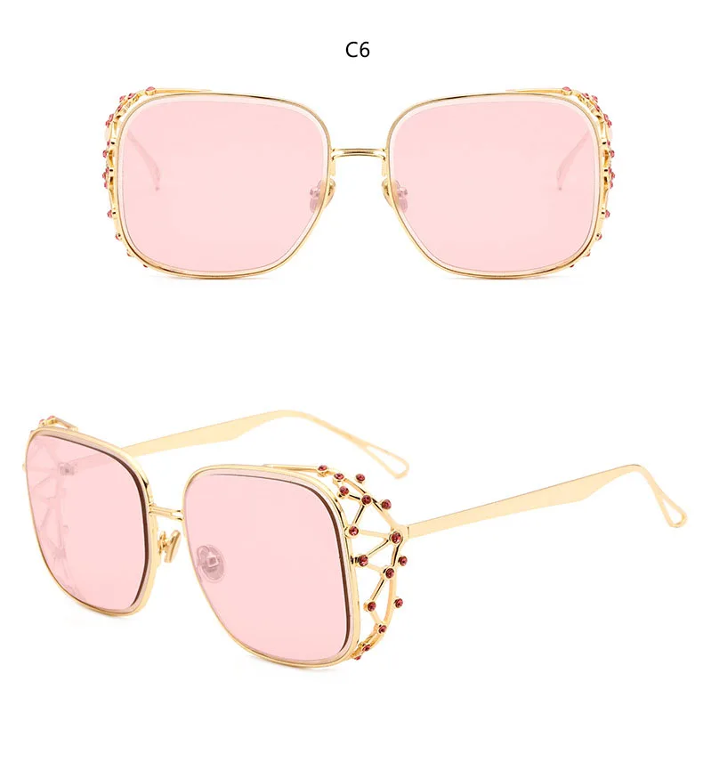 Квадратные Солнцезащитные очки в стиле стимпанк, женские роскошные брендовые дизайнерские солнцезащитные очки с кристаллами и бриллиантами, женские негабаритные модные очки