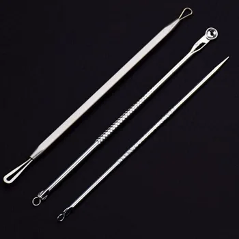 

3pcs Comedone Extractor Stainless Needles Antibacterial Acne Cleansing Cleaning Removal Blackhead Pimple Blemish Remover Tool