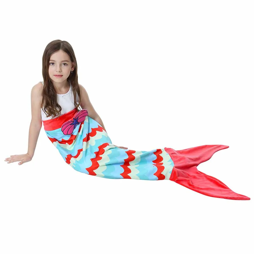 Lannidaa одеяло рыбий хвост русалки из флиса переносное одеяло "Русалка" для детей на кровать плед