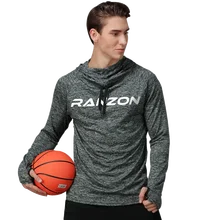 Баскетбольные майки с капюшоном мужская голова Футболка Толстовка Спортивная рубашка для пробежек свободная быстросохнущая куртка с длинным рукавом толстовки