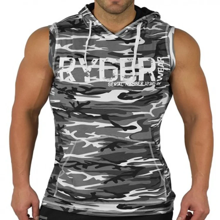 

2018 Running Vest Hoodie Tank Sleeveless T-shirts For Men Sweatshirts Fitness Clothes Bodybuilding Tops