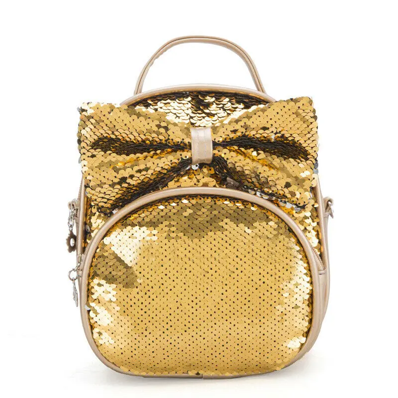 Дизайнерский Женский мини-рюкзак с блестками и бантом для девочек, милый подарок ко дню рождения, мини-рюкзак