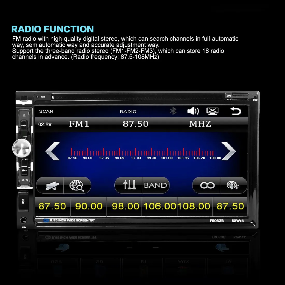 Для Android 7 в Dash 2 Din HD автомобильный стерео dvd-плеер Bluetooth Сенсорный экран fm-радио USB SD дропшиппинг Авто адаптер Voiture