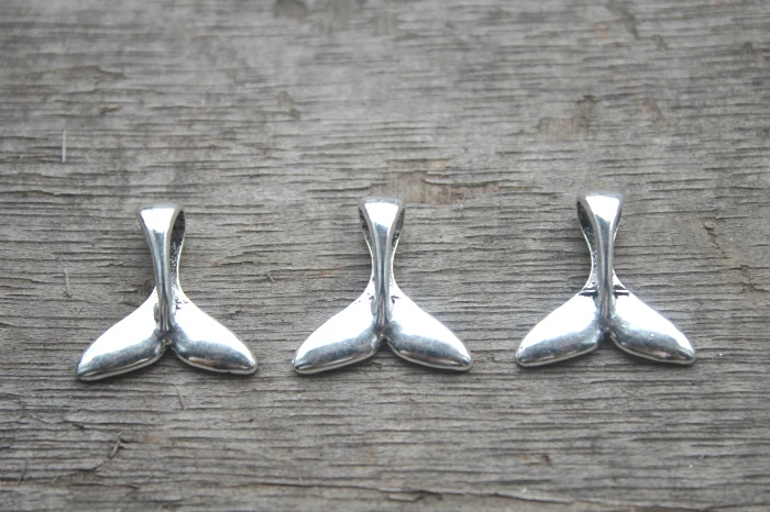 20pcs-- Whale Tail Charms Antique Tibetan Silver pendants 16x17mm | Украшения и аксессуары
