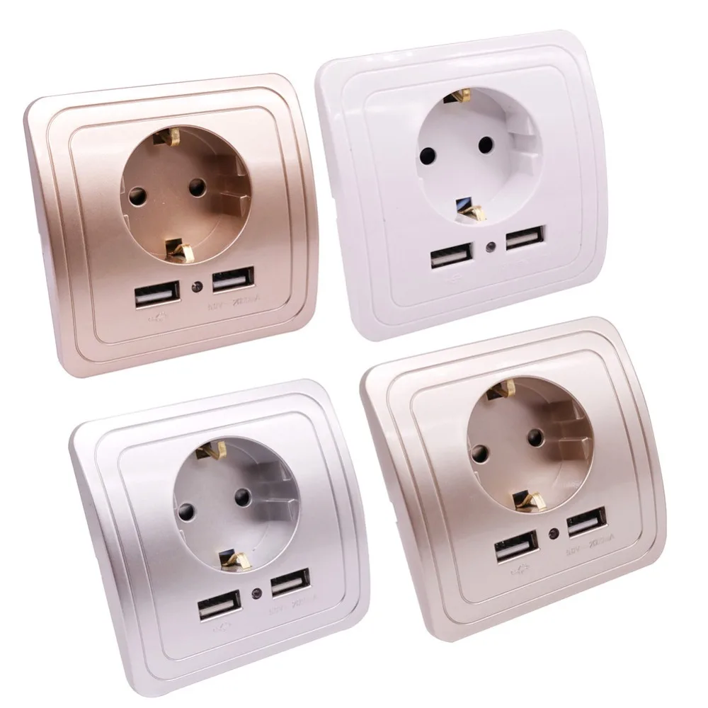 Настенное зарядное устройство с двумя USB портами 5 В 2 А 4 шт.|eu socket plug|dual wall usbusb charger