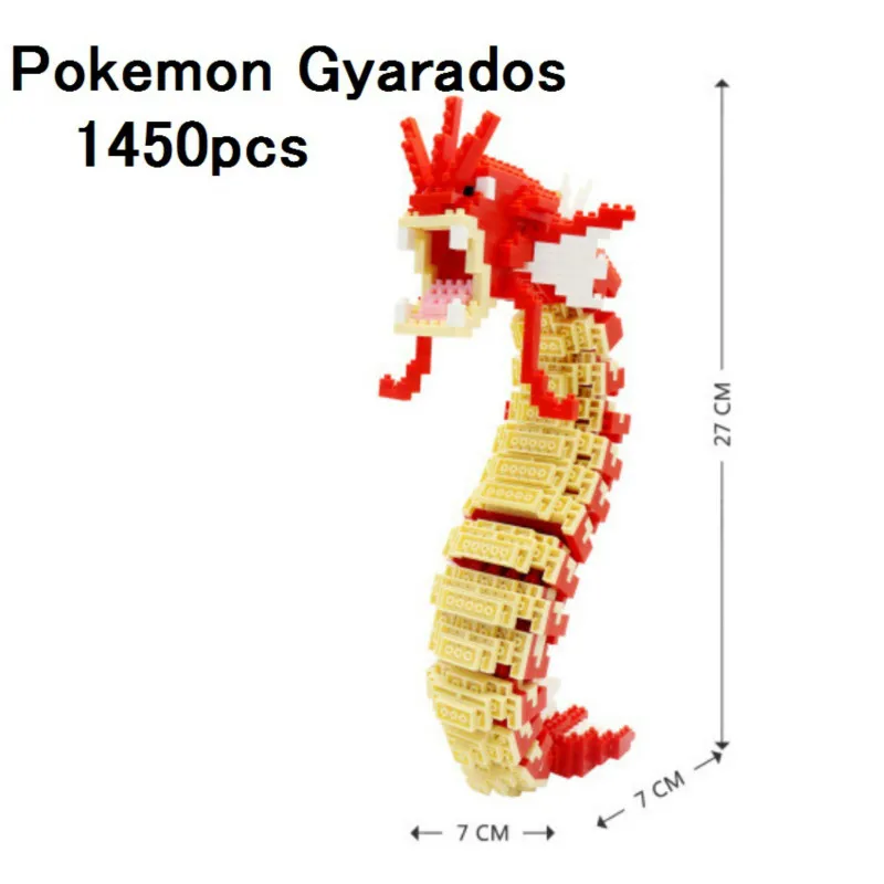 1450 шт. 6611 Gyarados мультфильм Мини здания конструктор Сделай Сам кирпич Дети Аниме образование аукциона модель игрушки для детей Подарки