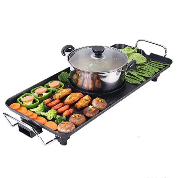 

Multifunctional Korean Barbecue Pits Fondue Electric Hotplate Smokeless Bbq Grill Suit 7 Or More People