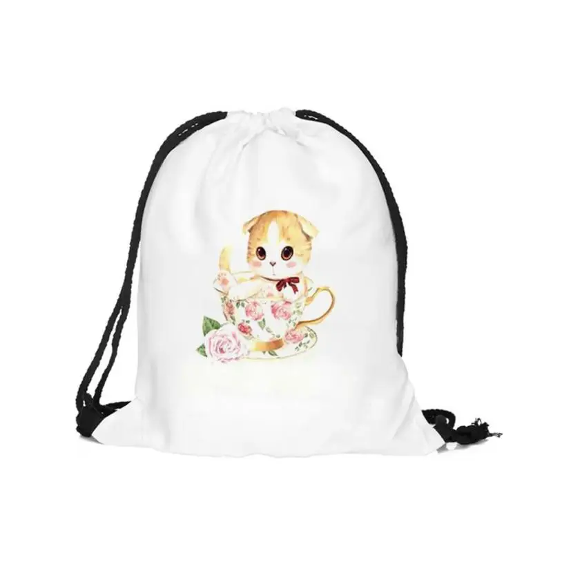 

Travel Backpack Bag Animal Beach Fast Food Vintage Summer Satchel Unisex 3D Printing Bags Drawstring Backpack Mochilas