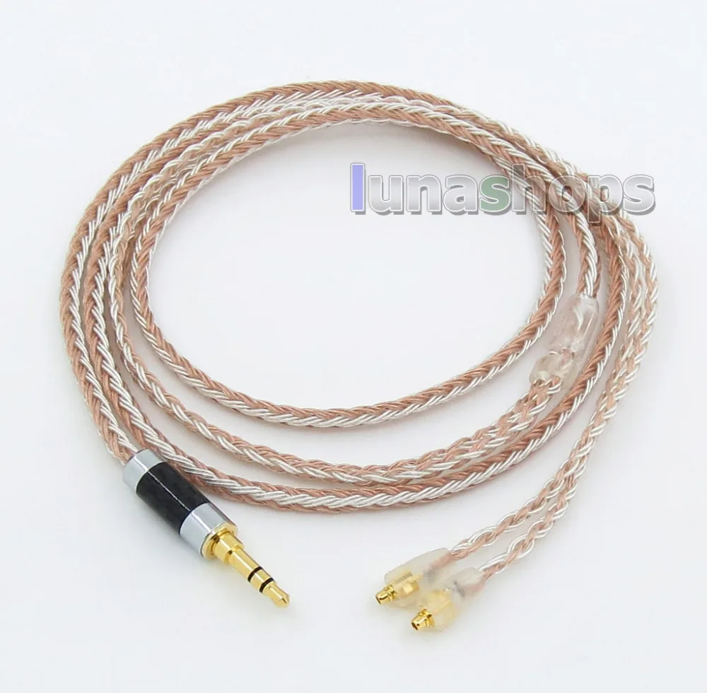 LN005820 3,5 мм 16 ядер OCC Посеребренная смешанный кабель для наушников Shure SE215 SE315 SE425 SE535 SE846