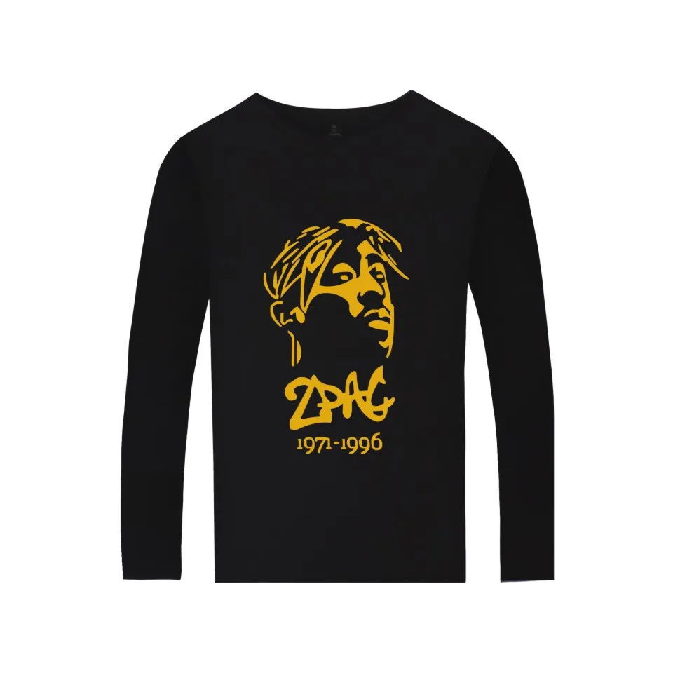 LUCKYFRIDAYF Мода Хип-хоп рэппер 2PAC печатные женские мужские футболки Повседневная футболка с круглым вырезом Футболка с длинным рукавом толстовки Топы