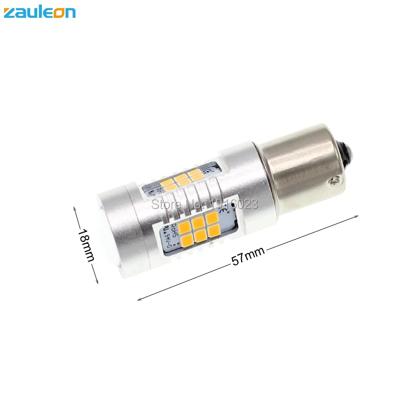 Zauleon 2шт 1156 BAU15S PY21W светодиодный Янтарный светильник с поворотным сигналом
