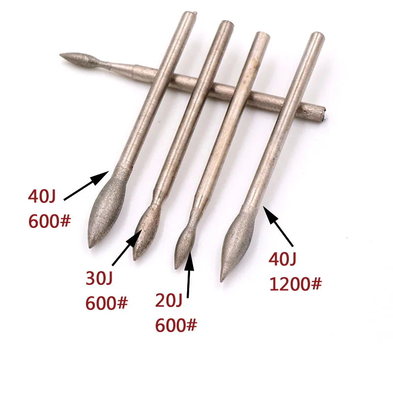 1 шт. 2,35 мм Диаметр хвостовика полированная алмазная шлифовальная игла резьба инструмент сферическая полировка головы Установленные точки