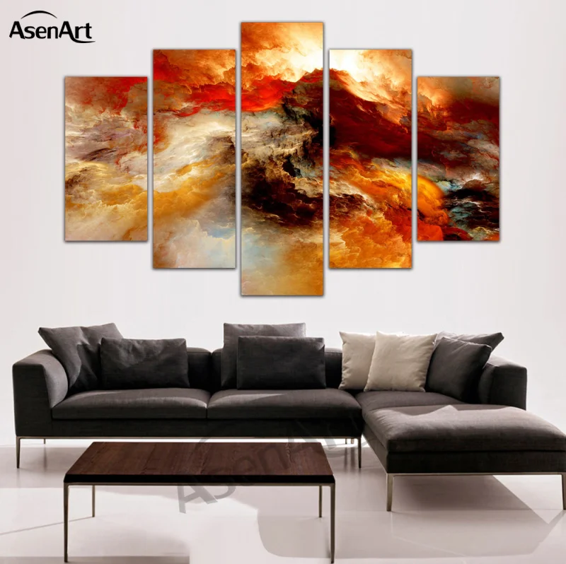 Download Strand drieluik kunst aan de muur Desktop Wallpaper