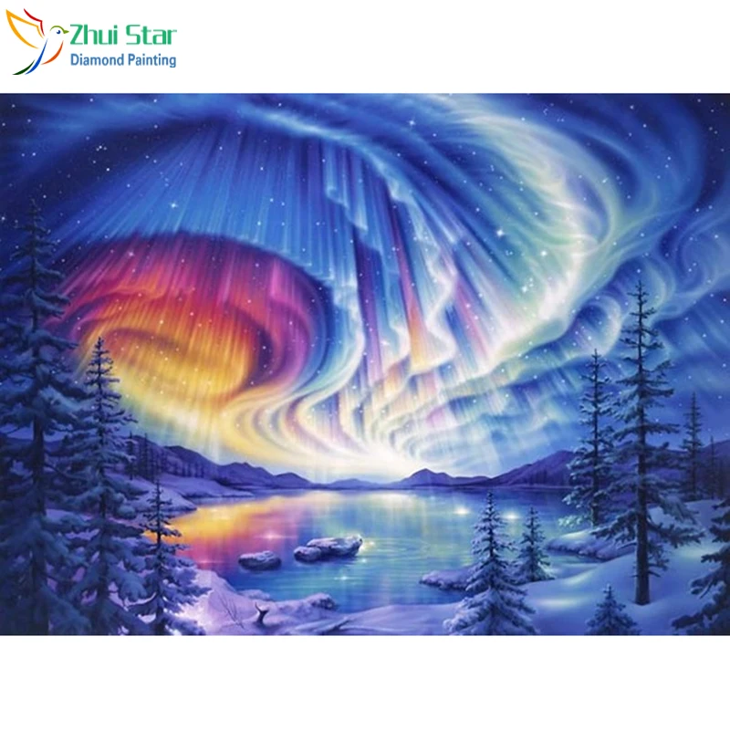

Zhui Star Diy Diamond Painting Cross stitch landscape winter Full Diamond Embroidery 5D Square Diamond Mosaic Home Decor gift