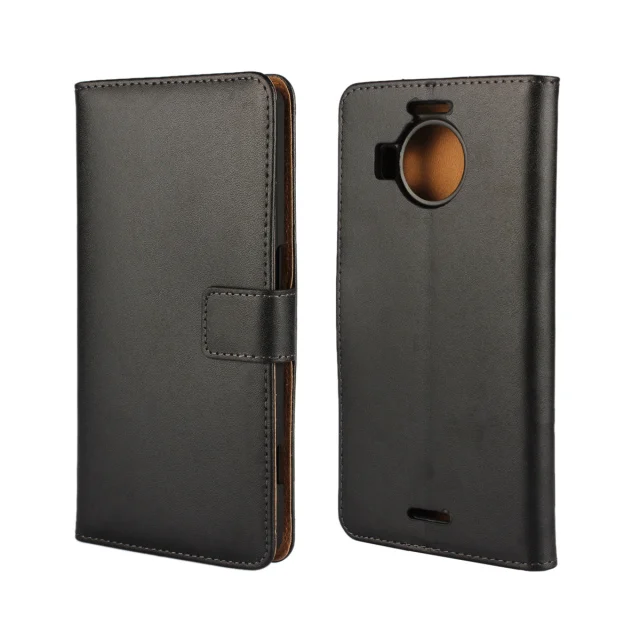 

Genuine Leather Mobile Phone Case For Microsoft Lumia 950XL Flip Stand Design Card Slot Holder Phone Back Cover for Nokia 950XL