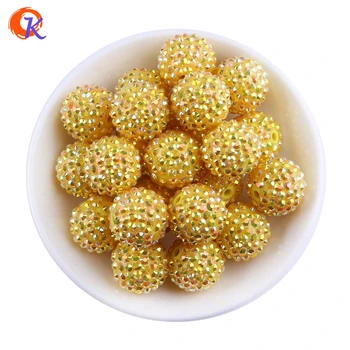 

R169 Free Shipping 20MM 100Pcs/Lot Solid Color Mustard Chunky Resin Rhinestone Beads Chunky Beads For Jewelry Making CDWB-517599