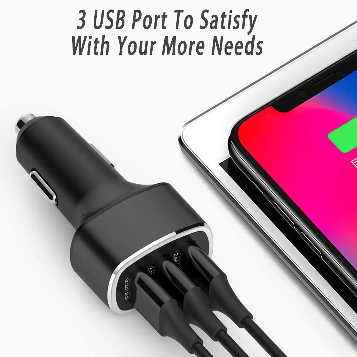 Car Charger for Mobile Phone 3 USB Port QC3.0 Super Fast Charge Dual 2.4A Car USB Charger for Huaweii Samsung Apple Phone Car Charger for Mobile Phone 3 USB Port QC3.0 Super Fast Charge Dual 2.4A Car USB Charger for Huaweii Samsung Apple Phone