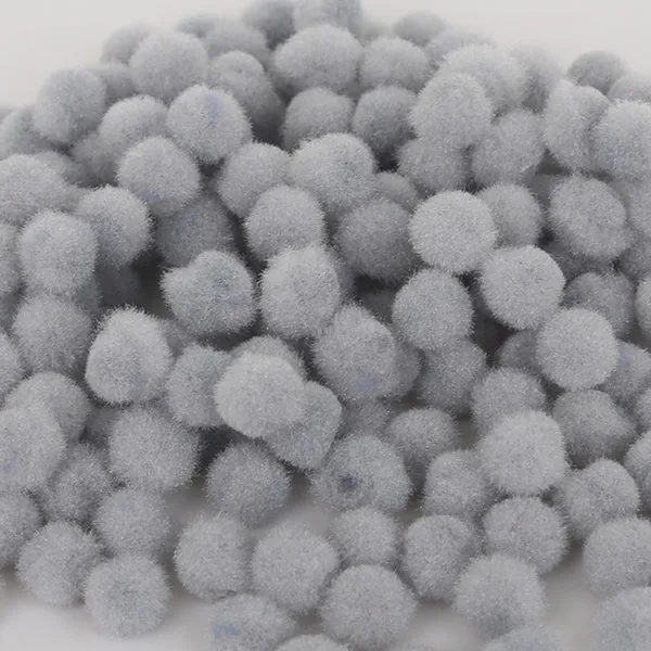 Gray 300 шт./лот, 10 мм, мягкий помпон, помпон, мех, плюш, помпон для украшения дома, свадьбы, ручной работы, детские игрушки, аксессуары для шитья - Цвет: Gray
