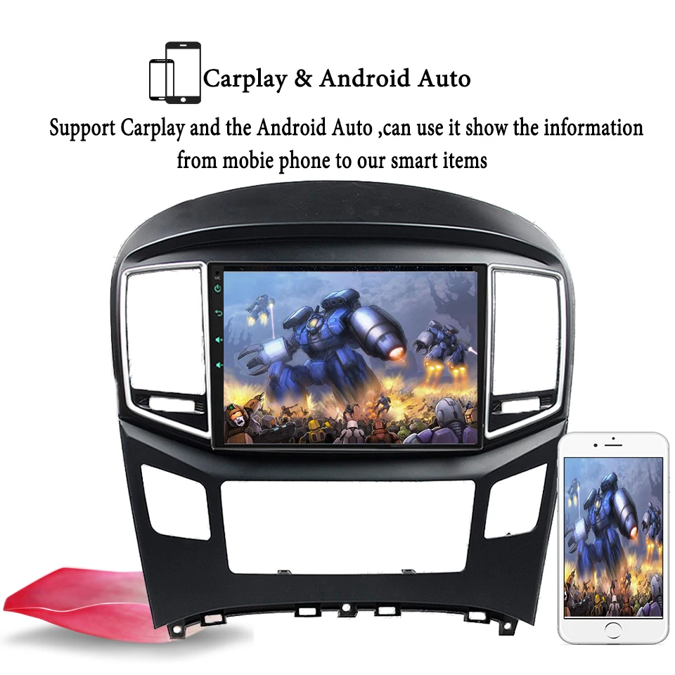 Top RAM 4G Android 9.1 Fit HYUNDAI H1 Grand Starex H-1 Travel,Cargo,iLOAD 2016 2017 2018 2019 Car DVD Player GPS Radio Tape Recorder 6