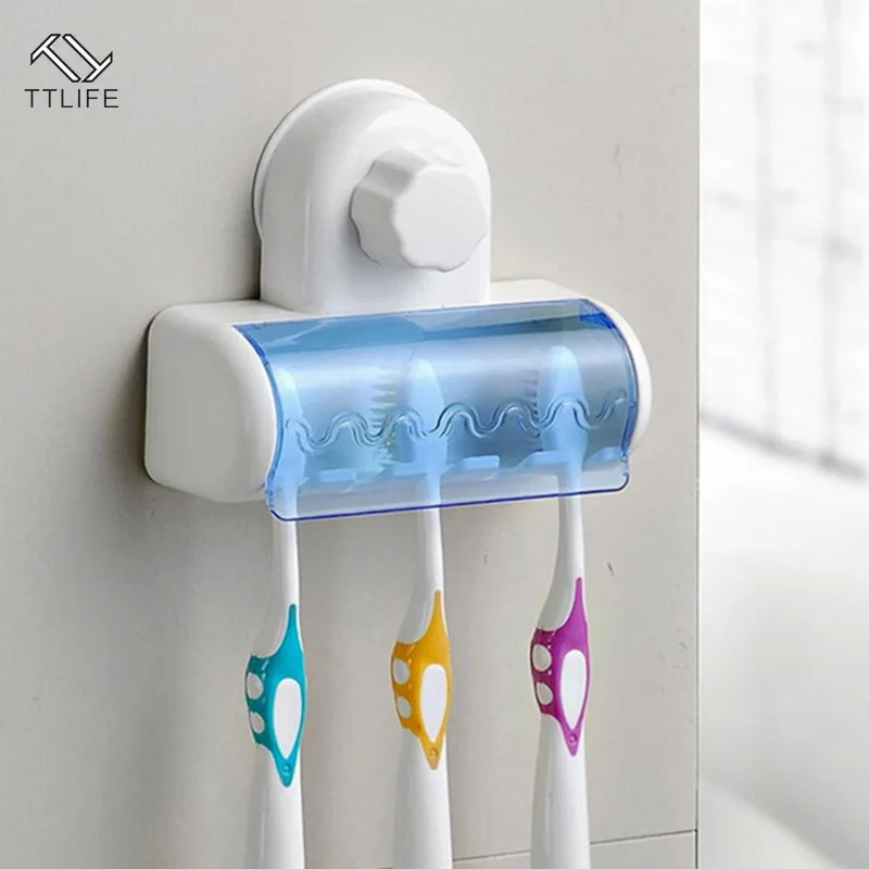 

TTLIFE Suction Cup Toothbrush Holder Toothbrush Cover Punch-free Wall-mounted Holder Multi-function Toothbrush Storage Rack New