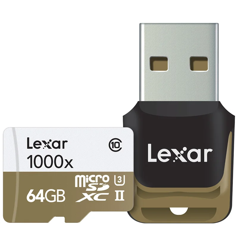 Дешевый Lexar micro sd карта SDXC 64 gb 150 МБ с. карты памяти UHS II U3 class10 TF Бесплатные flash micro sd card reader для Gopro Спорт камеры
