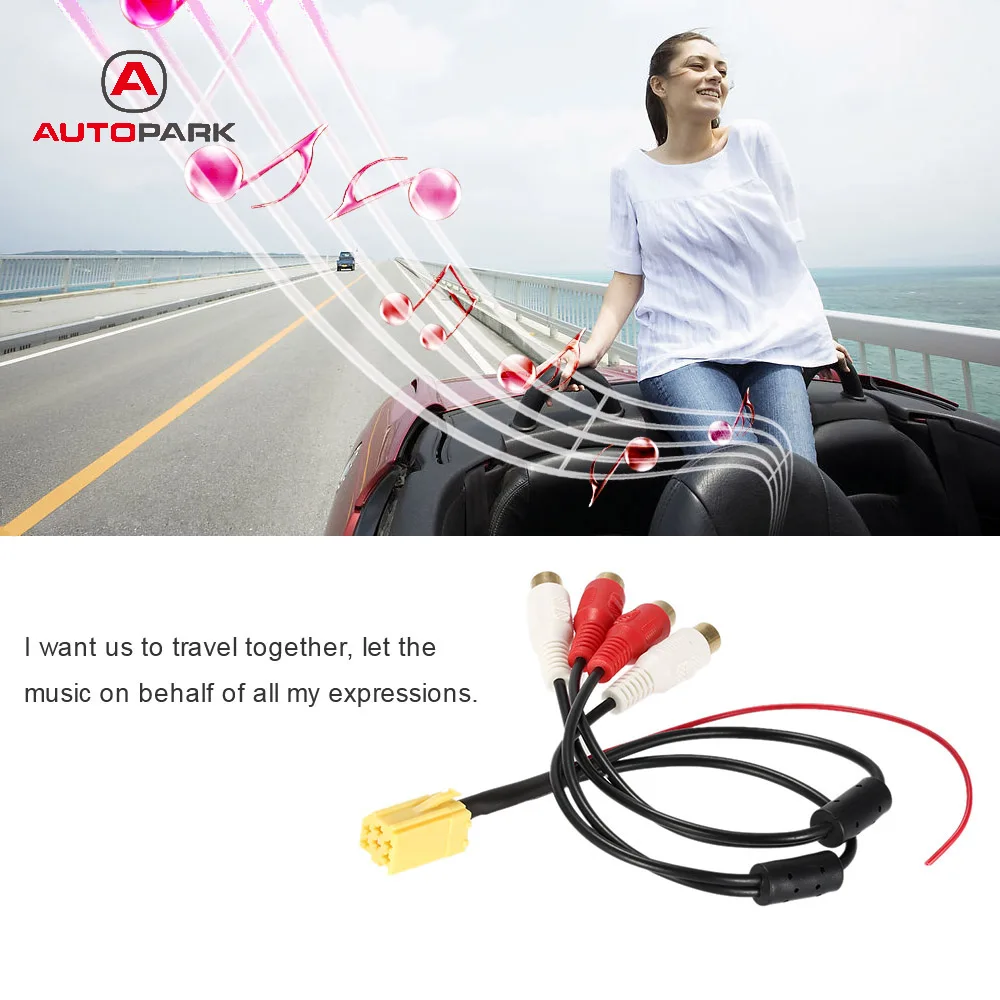 Мини аудио кабель адаптер конвертер 6 Pin ISO Aux Line Out 4 Chinch Kabel RCA разъем для VW Seat Skoda