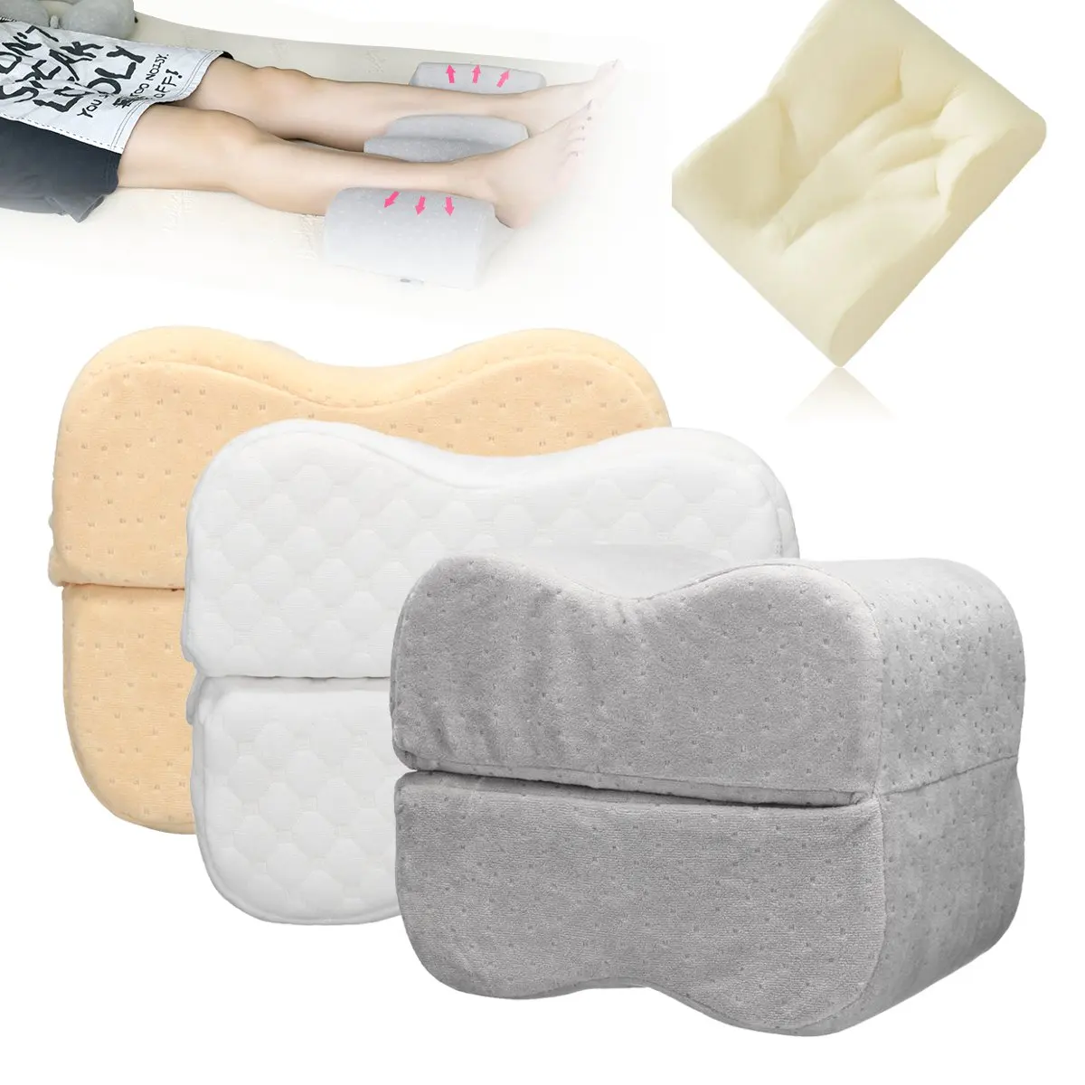 3 Colors Memory Foam Knee Leg Pillow B Shape Bed Cushion Leg Pad Leg Shaping Pillow Pregnancy Body Pain Relief Sleeping Pillow