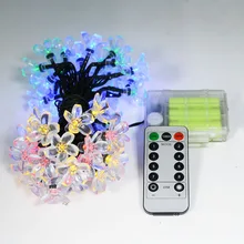 Пульт дистанционного управления 3AA батарейный блок персиковый цвет струна 7 метров 50 свет рождественский сад светодиодный декоративный светильник гирлянда праздничный свет