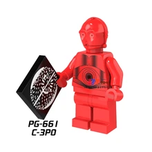Única Venda de super-heróis de star wars Droid R-3PO C3PO Vermelho modelo de blocos de construção tijolos brinquedos para as crianças brinquedos menino