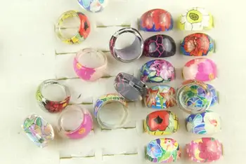 

Wholesale - 1000 pc Cartoon Flower Children Plastic Rings kid ring Acrylic Miexed design