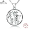 EUDORA-collar con colgante de elefante para madre e hijo, de Plata de Ley 925, regalo de cumpleaños para madre y bebé, joyería fina D142 ► Foto 1/6