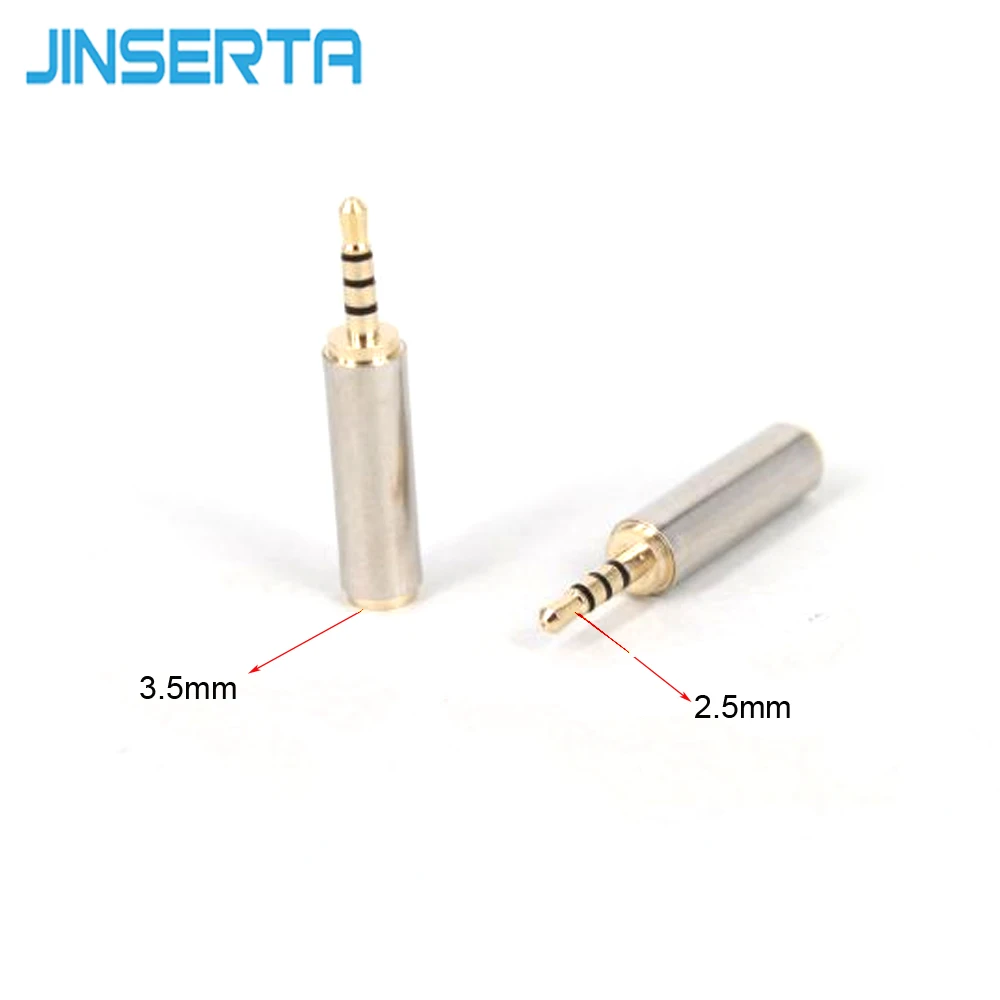 JINSERTA 2,5 мм штекер 3,5 мм Женская гарнитура адаптер металлические стереонаушники аудио разъем конвертер для мобильного телефона