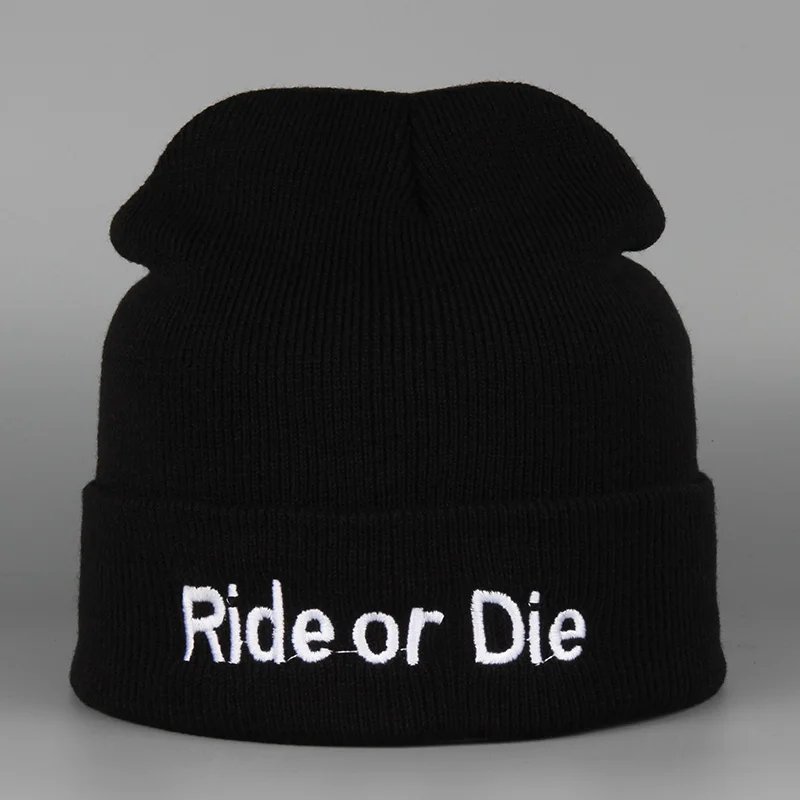 

2016 New Arrival Fashion Brand New Beanie RIDE OR DIE Hat Football Skullies Wool Winter Warm Knitted Caps For Man Women