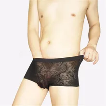 Мужские кружевные полупрозрачные трусы-боксеры без швов Размер M/L/XL/XXL
