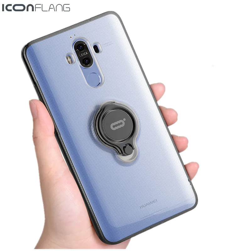 Прозрачный чехол из ТПУ для Huawei Mate 9 Pro 8 Чехлы ультратонкий Магнитный кольцо