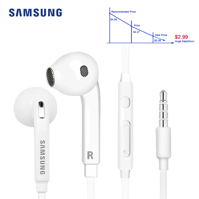 

Original Samsung EG920 Wired Earphone with 3.5mm In-Ear Plug Speaker Microphone Headset Support Android IOS for Xiaomi Huawei