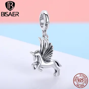 

Sale 925 Sterling Silver Pure Love Unicorn Animal Licorne Charm Beads fit BISAER Bracelet Original Silver 925 Jewelry ECC704